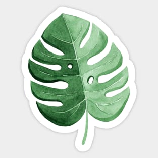 Green monstera palm leaf Sticker